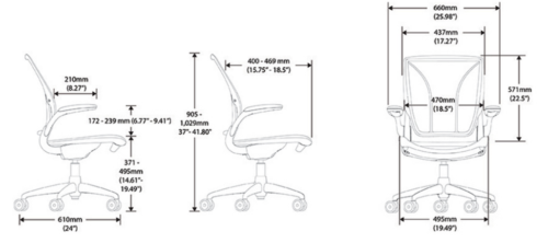 World Chair Humanscale Medidas