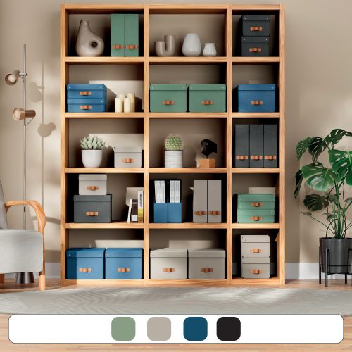 Caja de almacenamiento de cartón mediana, set de 2 piezas