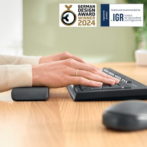 Leitz Ergo reposamuñecas ajustable para teclado en gris oscuro