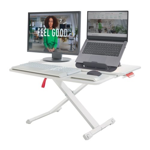 Convertidor de escritorio con bandeja para teclado Leitz Ergo Cosy, gris