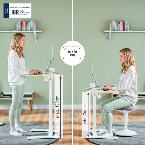 Mesa elevable pequeña neumática plegable Leitz Ergo