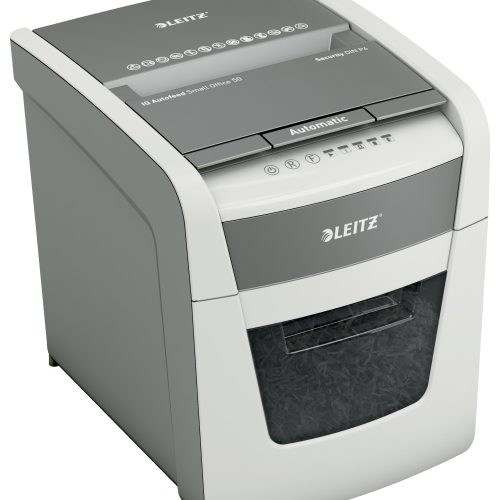 Destructora IQ Auto+ para pequeña oficina 50 P4, autoalimentación, blanca