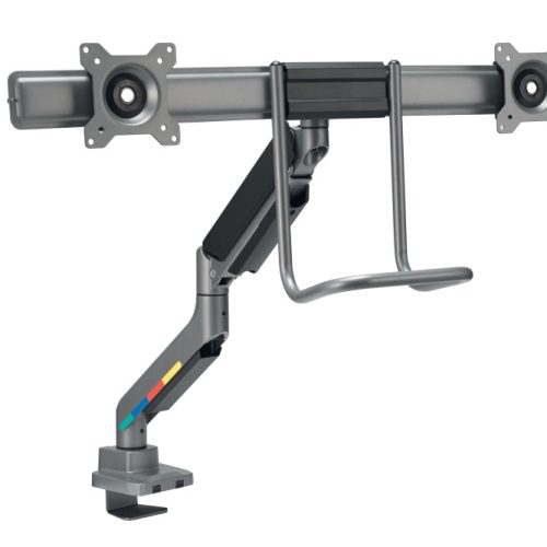 Brazo para dos monitores SmartFit™ con barra transversal y asa